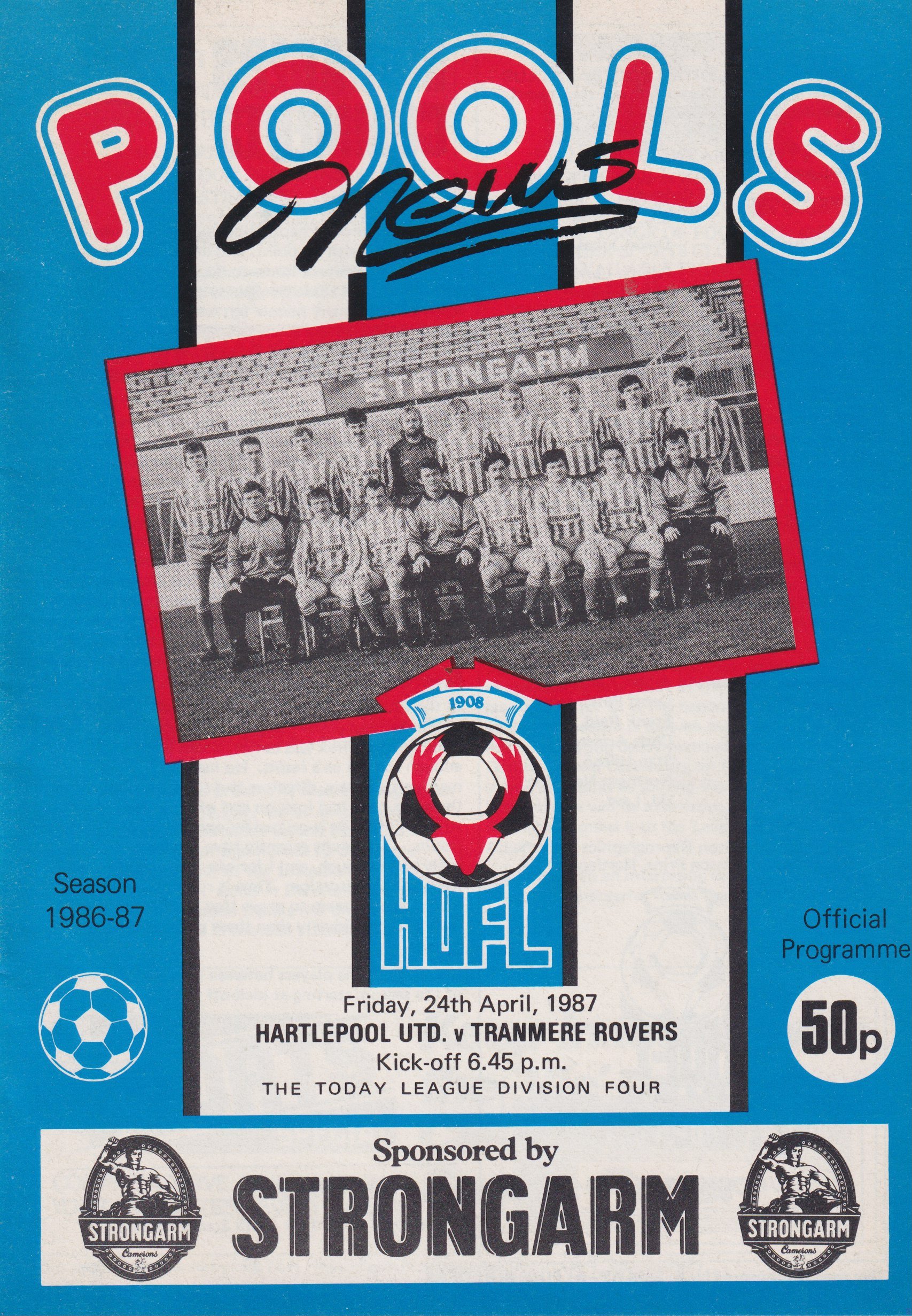 Hartlepool United v Tranmere Rovers match programme